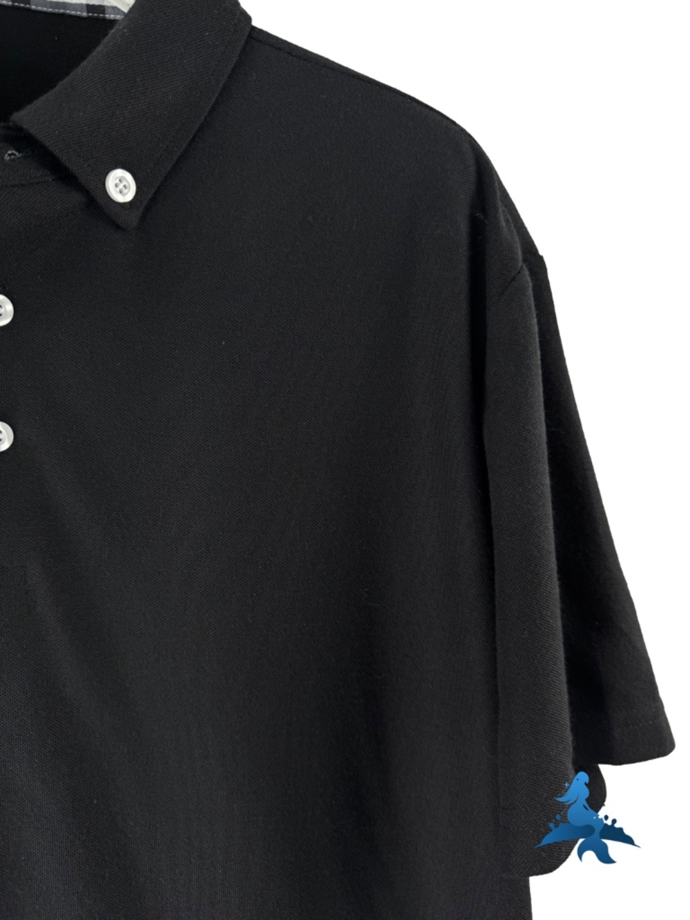 1300 Tinkwell Polo Shirt Short Sleeve Button Collar – L – Black - Picture 3 of 15